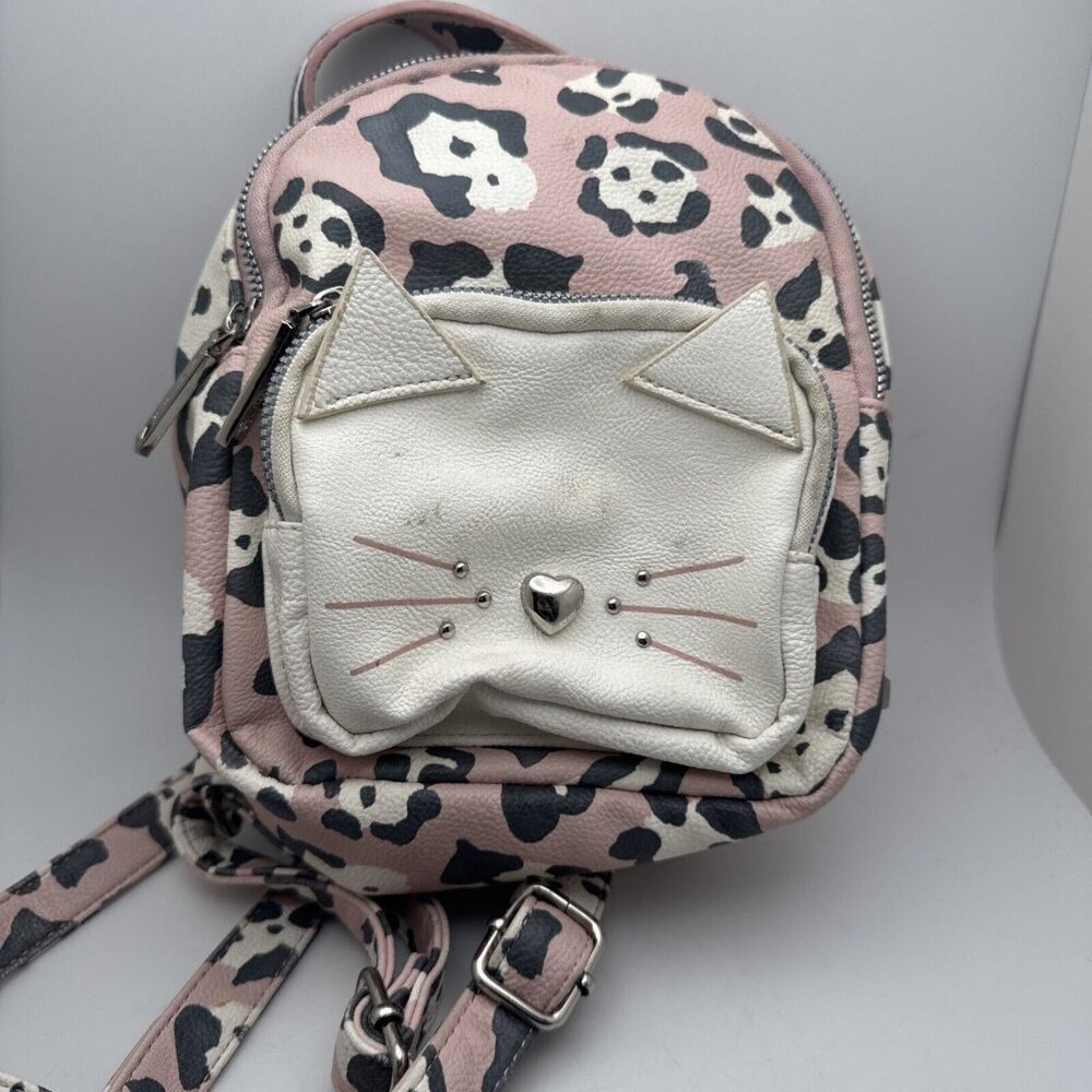 Betsey Johnson BACKPACK Mummy Cat pink, Grey & Cream Bag Mini GR15
